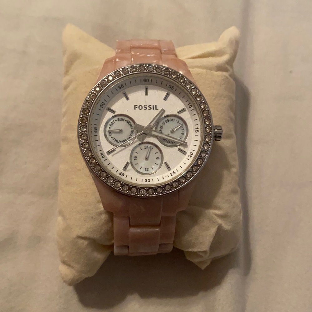 Pink tortoise Fossil Watch